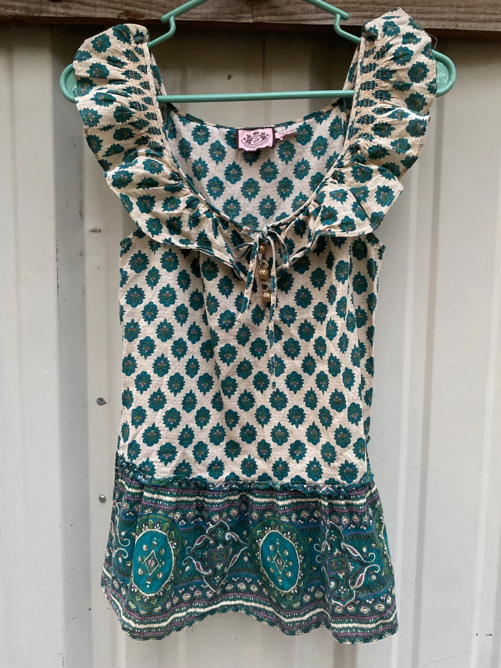 Vintage Y2K Juicy Couture Boho Medallion Top - Size S